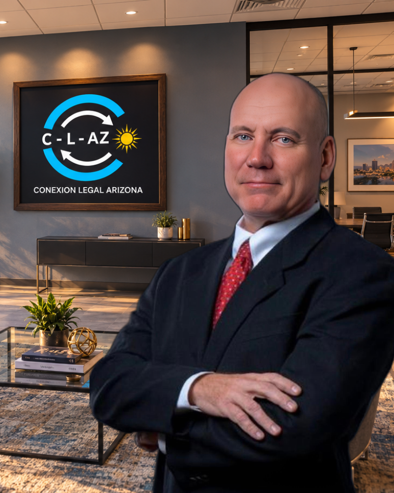 Abogado Arturo Trevino en la oficina de Conexion Legal Arizona